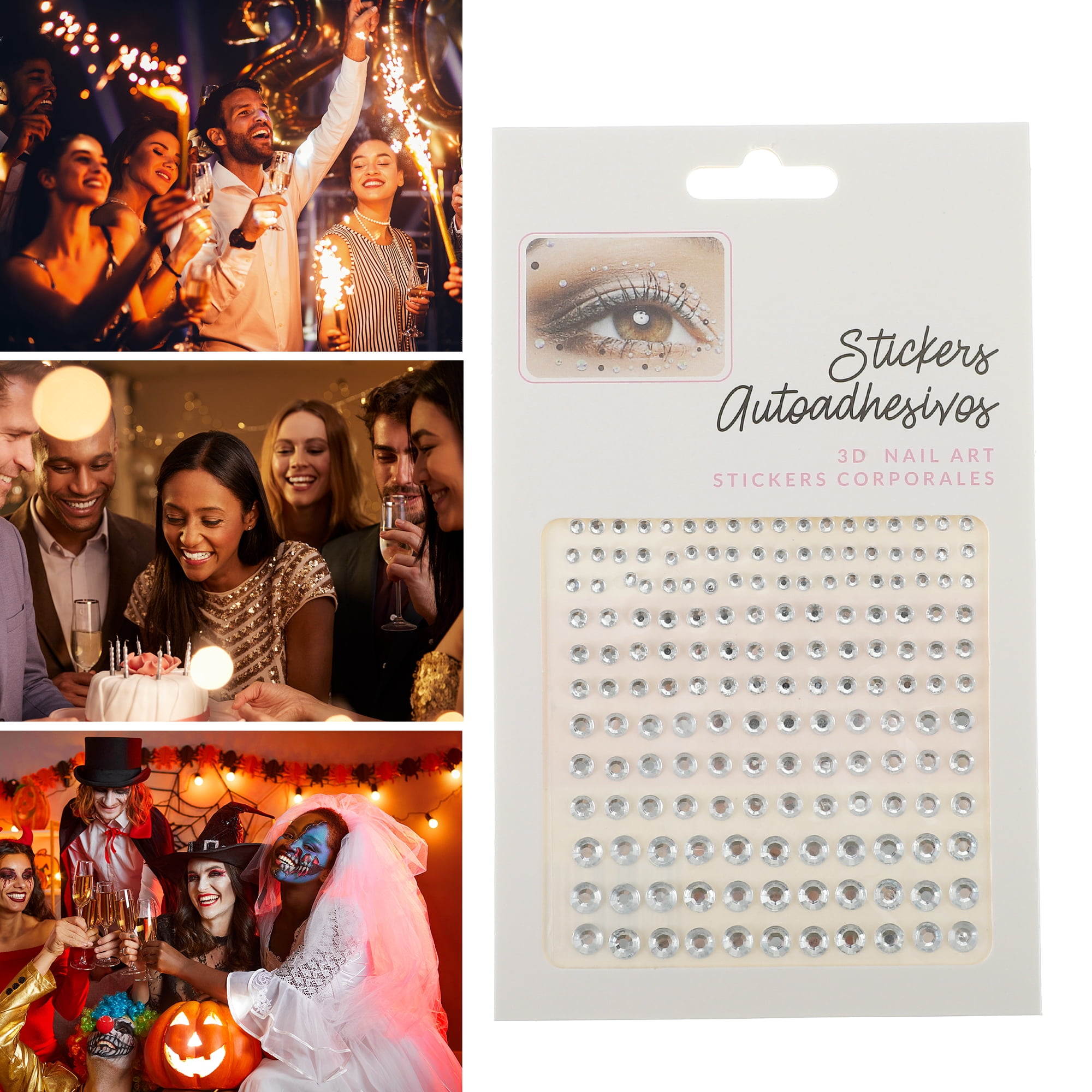 Unique Bargains Eye-catching Face Rhinestone Stickers for Makeup and Decoration