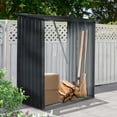 thumbnail image 2 of Jopath 3ft x 5ft Outdoor Meta Firewood Rack, Open Wood Shed for Firewood Pellet Lumber Storage Black, 2 of 7