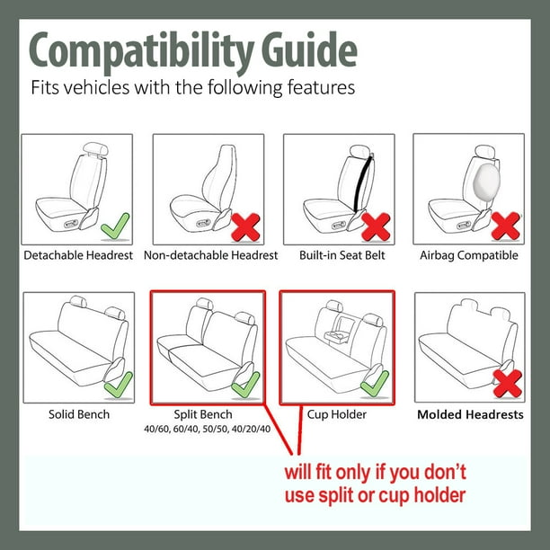 Car Seat Covers Universal Flat Cloth Full Set for Solid Benches 8 Pcs 12 Colors Walmart