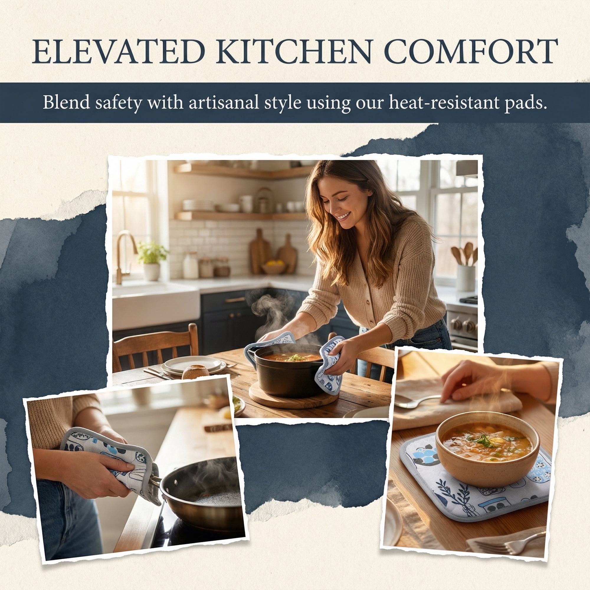 Unique Bargains Durable Heat Resistant Non-Slip Pot Holders for Cooking Gray 6Pcs