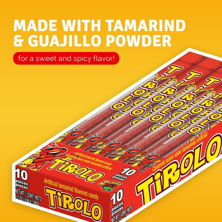 Zumba Pica Tirolo Tamarind Candy Straws, Chewy Mexican Candies, 10
