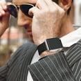 thumbnail image 6 of WFEAGL Apple Watch Band Genuine Leather iWatch Replacement Strap 42mm 44mm Black/Silver, 6 of 8