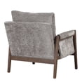 thumbnail image 6 of EUROCO Modern Velvet Accent Chair,Leisure Chair with Solid Wood and Thick Seat Cushion for Living Room,Bedroom,Studio,Grey, 6 of 7