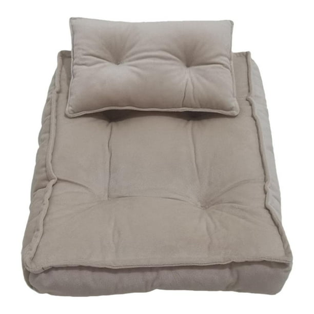 Manta y almohada de fotografía para bebé Macarena de franela beige