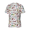 thumbnail image 3 of Yiaed Retro Style Print Mens Short Sleeve Tight Fit T-Shirt, Crewneck Casual Tee-Large, 3 of 5