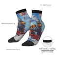 thumbnail image 6 of Pofeuu Cartoon Train Hot Air Balloon Print 30cm Socks, Adult Running Hiking Socks for Youth and Adult, 6 of 7