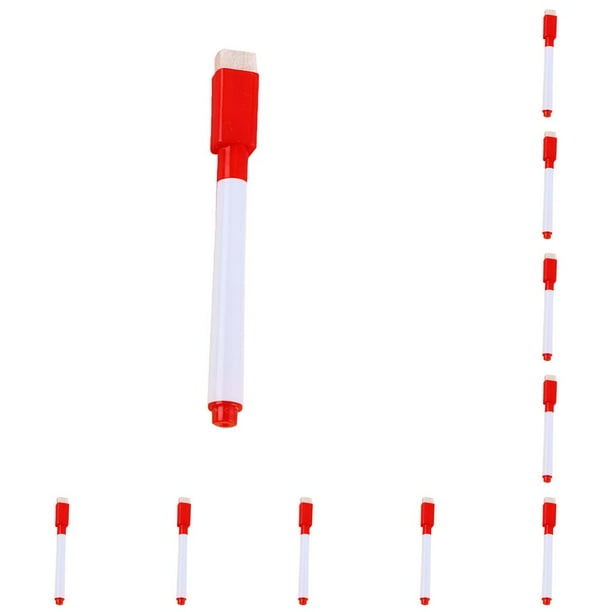 sweethay Portable Blackboard Marking Drawing Painting Pen Eraser Chalkboard School Erasable Markers with Office Anti-smudge Pencil negro rojo 10piezas