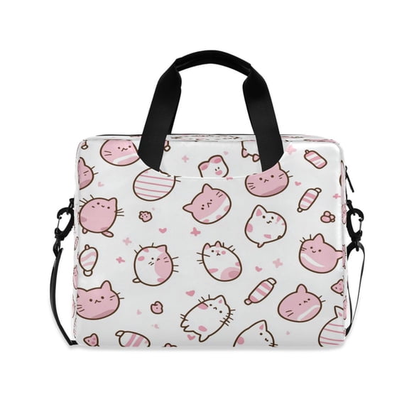 16inch Laptop Briefcase, Business Laptop Bag with Detachable Strap & Padded Compartment, Water-Resistant Polyester,Cute Pattern