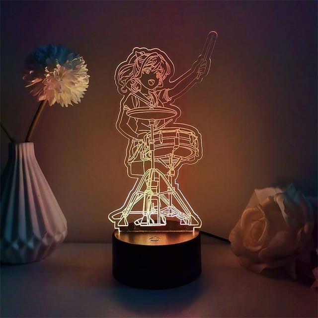 Luz nocturna LED 3D BanG Dreams Yamabukis Saayas que cambia de color