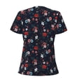 thumbnail image 4 of Naloa Vintage Rose Print T-Shirts Short Sleeve V Neck Tees for Women Fashion Tops Trendy Lightweight Soft Casual Summer Outfits Clothes, 4 of 5