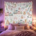 thumbnail image 2 of Moon Stars Scattered with Festive Illustrations Pale Subtle, Serene Watercolor for Plant Lovers, Botanical Wall Art, Christmas Gift, Tapestry Wall Hanging for Bedroom and Dorm, 2 of 7
