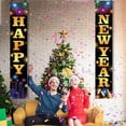 thumbnail image 1 of Banner de puerta de feliz año nuevo, letrero de bienvenida de feliz año nuevo para suministros de fiesta de víspera de año nuevo 2025 Decoración de puerta, 1 of 5
