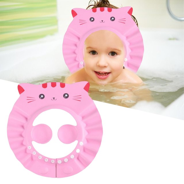 Sombrero de de cabello de bebé de tamaño variable, gorros de Sombrero de champú de bebé suaves Protección de ojos EVA Cubierta de yotijar Gorros de baño ajustables