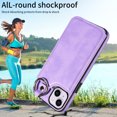 thumbnail image 2 of Dteck Case for iPhone 15 Plus,Magnetic Clasp Luxury PU Leather Card Slots Stand Durable Shockproof Case Back Wallet Flip Cover with Ring Buckle Cover,Purple, 2 of 10