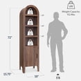 thumbnail image 3 of Best Choice Products 72" Tall Narrow Arched Pantry Cabinet w/ Door, 4-Tier Storage Cabinet w/ Shelves - Walnut, 3 of 9