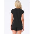 thumbnail image 4 of DARING DIVA Cap Sleeve Pajamas Shorts 2 Pieces Soft Loungewear Sets XS Black, 4 of 6