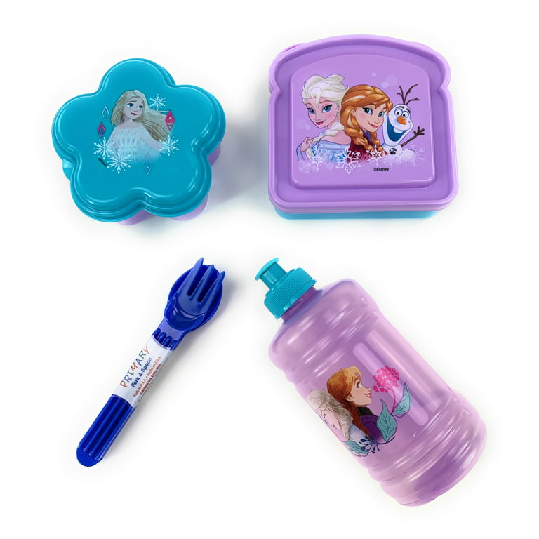 New Walt Disney Frozen Elsa Anna Light Blue School Lunch Box Bag & Water  Bottle