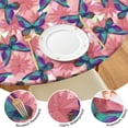 thumbnail image 4 of White Butterfly Red Blue Leaf Pattern Round Fitted Tablecloth with Elastic Edge,Dining Table Cover Waterproof,Outdoor Round Tablecloth for Camping,Dining,Indoor and Outdoor, 4 of 7