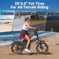thumbnail image 5 of Helokeep 750W 1500W Folding Electric Mountain Bike 48V 25Ah UL 2849 20x4 Fat Tire 7-Speed White, 5 of 8