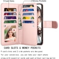 thumbnail image 2 of THTGDW-Njjex Wallet Case for Samsung Galaxy A03S, for Galaxy A03S Case, [9 Card Slots] PU Leather Credit Holder Folio Flip [Detachable] Kickstand Magnetic Phone Cover & Lanyard for Samsung A03S [Rose, 2 of 3