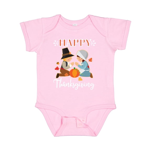 Inktastic Happy Thanksgiving Christian Pilgrims Holiday Boys or Girls Baby Bodysuit