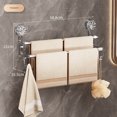 thumbnail image 1 of Transparent Long Dual-Rod Towel Holder with Suction Cup Mount – Luxury Bathroom Organizer for Wet & Dry Towels, Easy Install Wall-Mounted Storage Rack with Hooks for Home/Commercial Use, 1 of 6