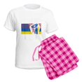 thumbnail image 5 of CafePress - I Stand With Ukraine Flag American Flag Su Pajamas - Women's Short Sleeve Print T-Shirt and Pants Light Cotton Pajama Set, 5 of 7
