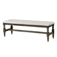 thumbnail image 1 of Wooden Bench With Fabric Padded Seat, Beige And Brown, 1 of 1