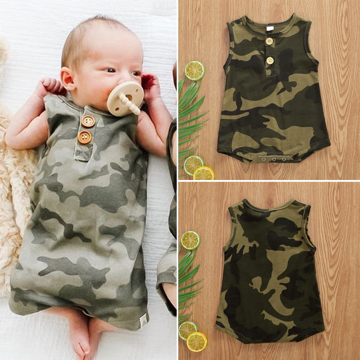 camouflage romper baby