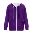 thumbnail image 4 of Daznico Womens Full Zip Hooded Sweatshirt Long Ribbed Oversized Relaxed Soft Pullover Jacket with Side Pockets All Season Casual Outerwear,XXL, 4 of 4