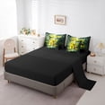 thumbnail image 5 of Castle Fairy Dinosaur Jungle Letter M Bedding Comforter Set 7pcs for Kids,Cartoon Animal Queen Bedding Sets for Bedroom,Black Reversible, 5 of 7