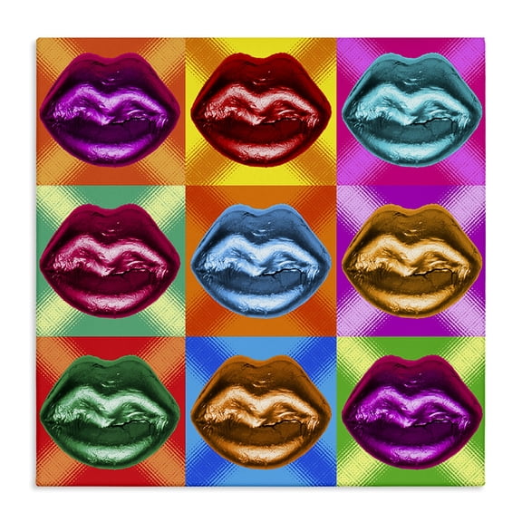 Stupell Industries Contemporary Vivid Lips Abstraction Canvas Art, 17 x 17, by Ziwei Li