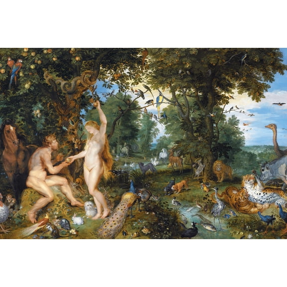 24x36 gallery poster, Paradise with the Fall of Man, Jan Bruegel the Elder with Rubens, Garden of Eden