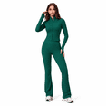 thumbnail image 2 of Veballensty Women's 2 Piece Yoga Outfit, Zip Up Long Sleeve Cropped Jacket & High Waist Flared Leggings Workout Tracksuit for Gym Running, 2 of 9