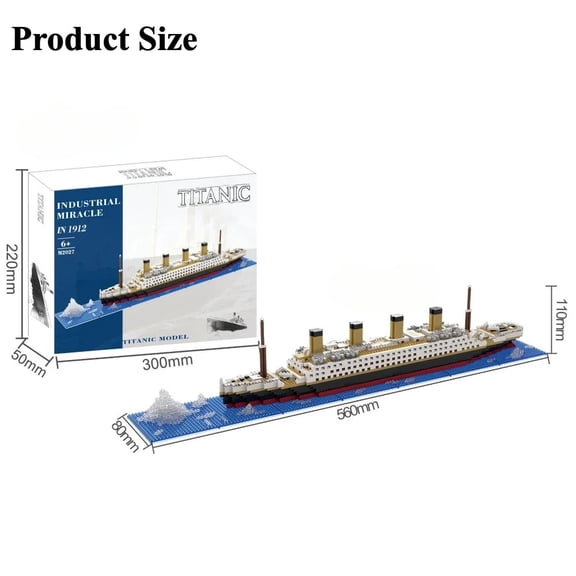 Titanic Cruise Boat Steamship Building Blocks Moc Display Model Diy Ship Bricks Toys for Children Birthday Gift