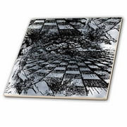 3dRose Vintage Alice in Wonderland Chess Board - Ceramic Tile, 8-inch