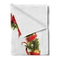 thumbnail image 2 of Christmas Alphabet Soft Flannel Fleece Blanket, O Letter as Winter Symbol Ornamented with Ribbons and Baubles, Cozy Plush for Indoor and Outdoor Use, 60" x 80", Pearl and Olive Green, by Ambesonne, 2 of 5