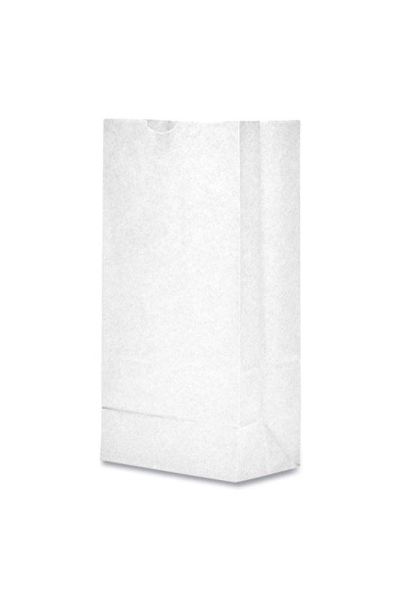 Grocery Paper Bags, 35 lb Capacity, #8, 6.13" x 4.17" x 12.44", White, 500 Bags | Bundle of 10 Bundles