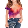 thumbnail image 2 of Piuwrlz 7/8 Girls Shirts Tops Girl Short T Shirts Sleeve Crew Neck Kids Graphic T-Shirts Orange Size 7-8 Years, 2 of 5