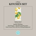thumbnail image 6 of Martha Stewart Lots of Lemons Modern Kitchen Towel, Oven Mitt & Potholder Set 4-Pack, White-Yellow, 2KT: 16"x28", OM: 7"x13", PH: 7"x10", 6 of 11