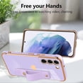 thumbnail image 4 of Designed for Samsung Galaxy S21 Plus 5G Case with Strap Stand Love Hearts Design for Women Girl, Plating with Wristband Kickstand Camera Lens Protection Bumper for Galaxy S21 Plus 5G-Purple, 4 of 12