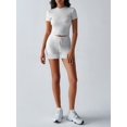 thumbnail image 4 of Women'S Summer 2 Piece Outfits Skinny Shorts Tracksuit Sets White Flowers&Gray M, 4 of 6