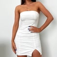 thumbnail image 1 of Vestido Tubo Superior Vestido ajustado para mujer Mini vestido sexy asimétrico Slim Fit Traje de fiesta sin espalda Ygjytge Blanco S para Mujer, 1 of 5