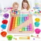 thumbnail image 1 of Juguetes Montessori de madera 2 3 4 años Clips de arcoíris Cuentas Clasificación Rompecabezas a juego Juegos educativos Bandeja para niños Educación preescolar Regalos de cumpleaños para niños niñas esquí esquí Gafas de esquí, 1 of 5
