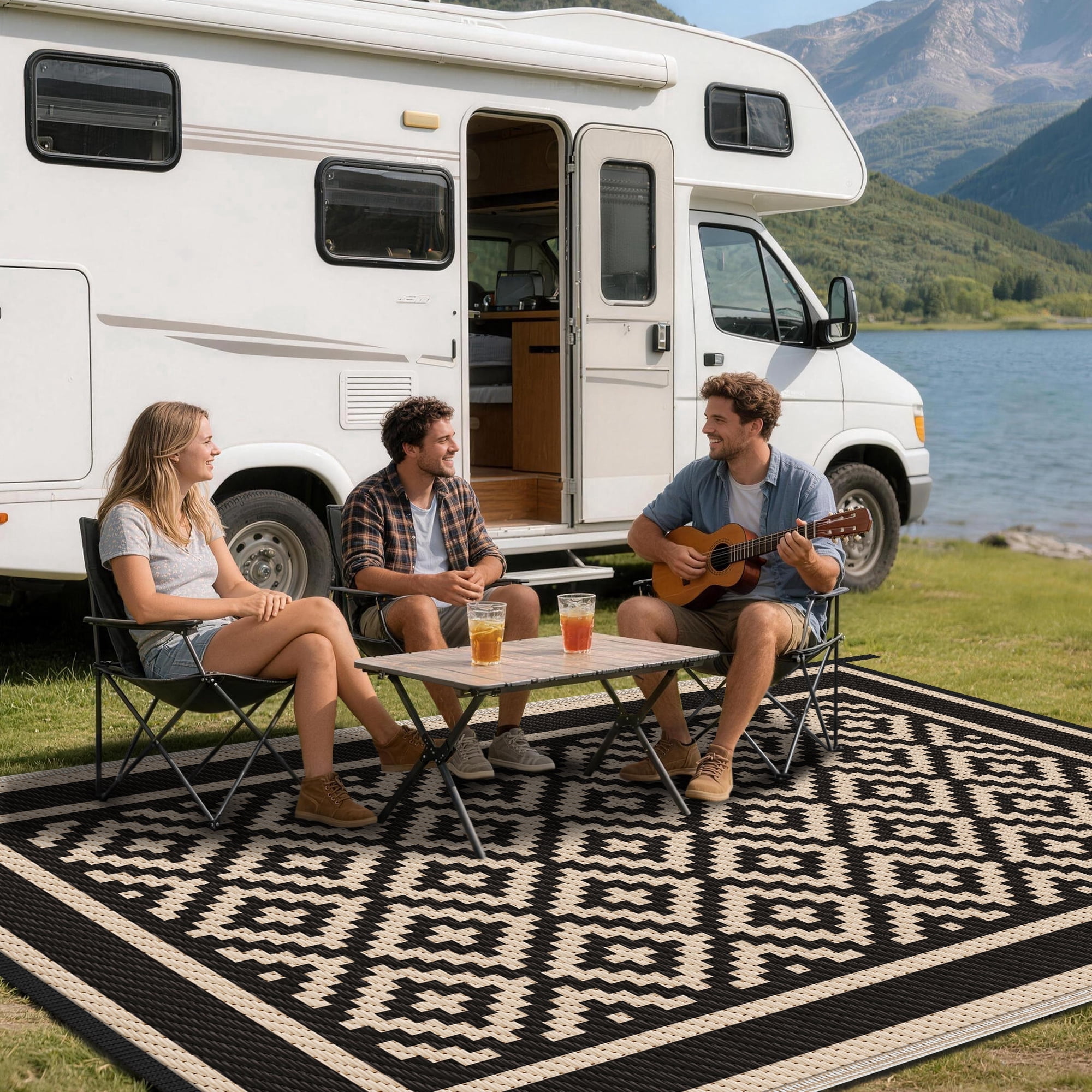 Kohree 8'x10' Reversible Waterproof Outdoor Rug photo 1