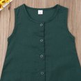 thumbnail image 3 of Diconna Newborn sleeveless cotton solid color button trousers jumpsuit, 3 of 5