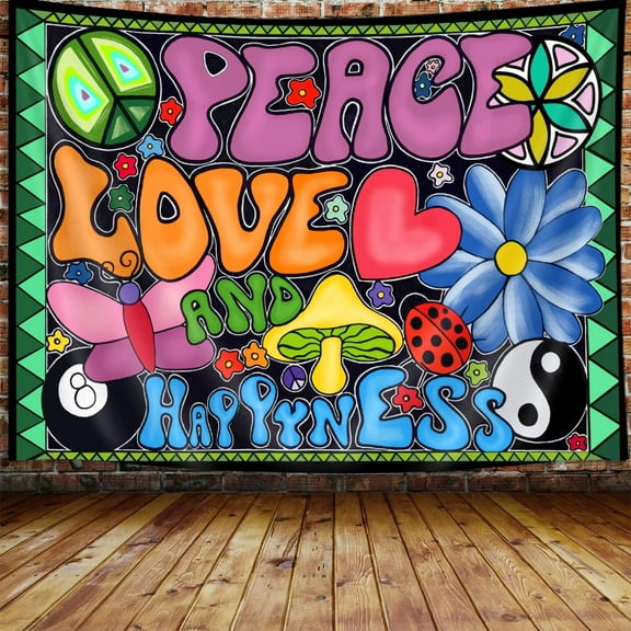 VEIVIAN Hippie 70S Retro 60''x 40'' Tapestry