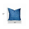 thumbnail image 3 of 22" X 22" Blue And White Blown Seam Ikat Throw Indoor Outdoor Pillow, 3 of 5