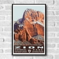 thumbnail image 2 of Zion National Park Angels Landing Vintage Travel Poster / Postcard WPA Style Art Print Utah, 2 of 4