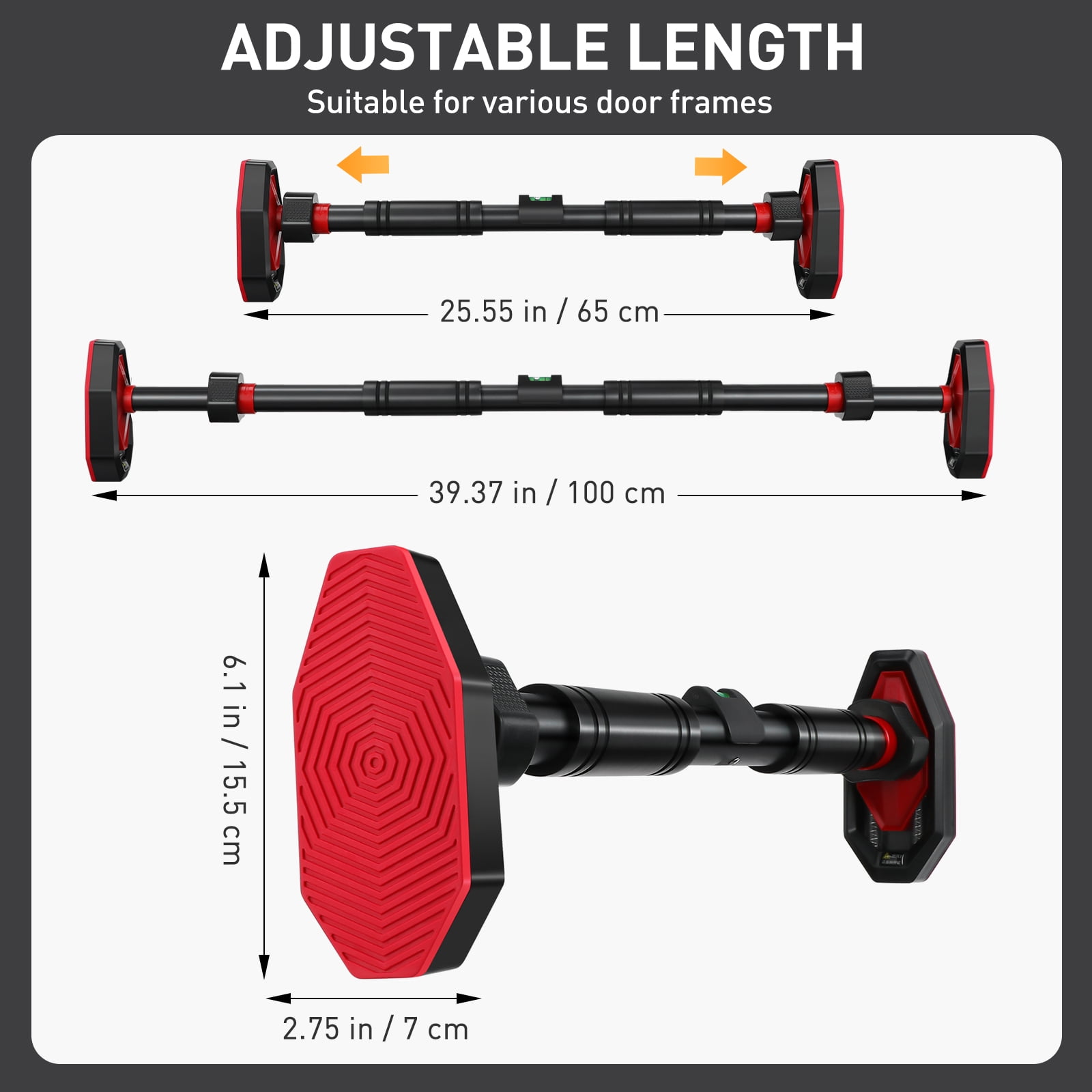 Uonlytech No Drill Door Pull Up Bar for Home Gym with Versatile Workout Options